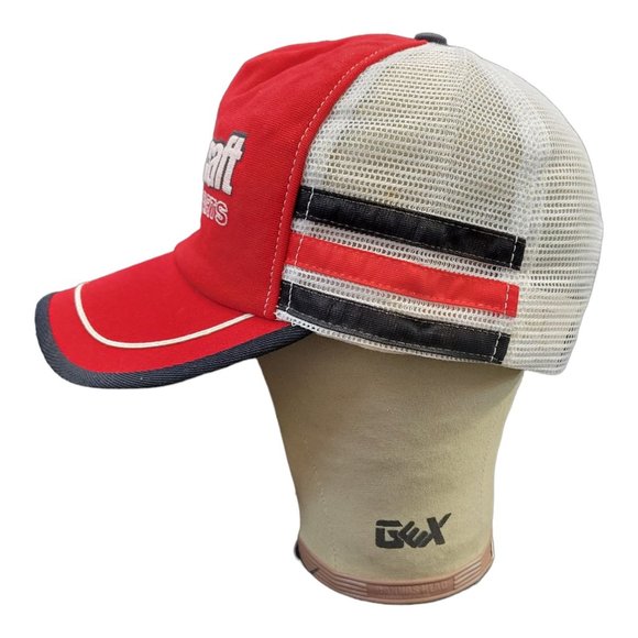 Vintage Motorcraft Quality Parts 3 Stripe Trucker Hat Mesh Snapback Cap USA READ - Picture 8 of 13